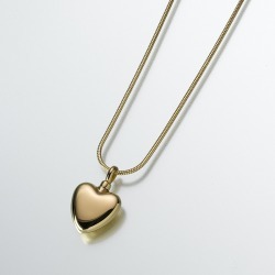 Small Gold Heart Cremation Pendant, Jewelry Yellow
