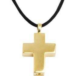 Gold Cross Cremation Urn Pendant, Jewelry Yellow, Urns for Ashes