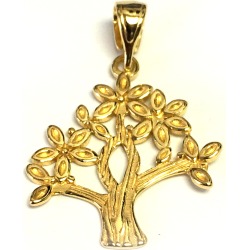 Sterling Silver 18 Karat Gold Overlay Plated Tree Of Life Pendant
