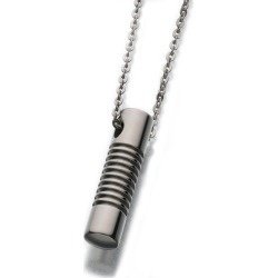 Titanium Cylinder Cremation Pendant, Jewelry Silver