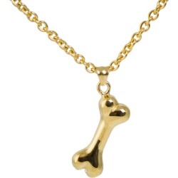 Golden Dog Bone Cremation Pendant, Jewelry Yellow
