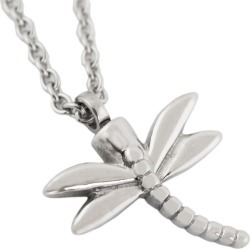 Dragonfly Cremation Pendant - Stainless Steel, Jewelry Gray
