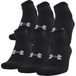 Under Armour Unisex Training Cotton Low Cut Socks - 6 Pack Black M