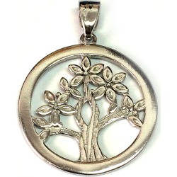 Sterling Silver Rhodium Plated Tree Of Life Pendant