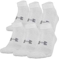 Under Armour Unisex Training Cotton Low Cut Socks - 6 Pack White L