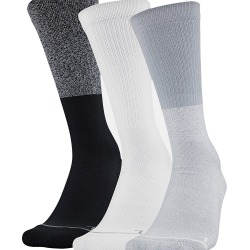 Under Armour Men's UA Phenom Crew 3 Pack Socks Black/White/Pitch Grey One Size