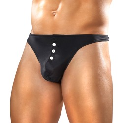 Male Power Nylon Lycra EZ Access Thong Black S/M