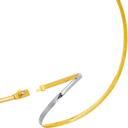 Two Tone Reversible Omega Chain Necklace In 14k Yellow Gold And Sterling Silver, 4mm, 16"