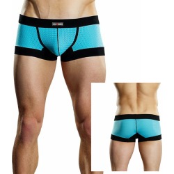 Male Power Athletic Mesh Sport Mini Short Turq Small