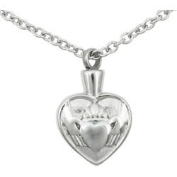 Stainless Steel Claddagh Cremation Pendant, Jewelry Gray