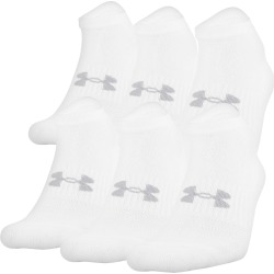 Under Armour Men's Training Cotton No Show Socks - 6 Pack White L