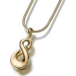 Gold Infinity Cremation Pendant, Jewelry Yellow