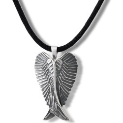 Antique Silver Angel Wings Cremation Pendant, Jewelry Gray