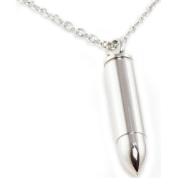 Silver Bullet Cremation Pendant, Jewelry Gray