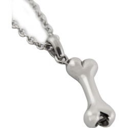 Stainless Steel Dog Bone Cremation Pendant, Jewelry Gray
