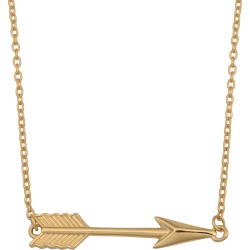 10K Yellow Gold Arrow Pendant Necklace, 18"