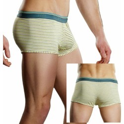Male Power Heather Stripe Lo Rise Enhancer Short Yellow SL