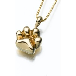 Gold Paw Cremation Pendant, Jewelry Yellow
