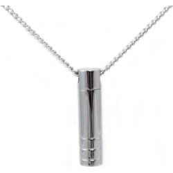 Stainless Steel Cylinder Cremation Pendant, Jewelry Gray