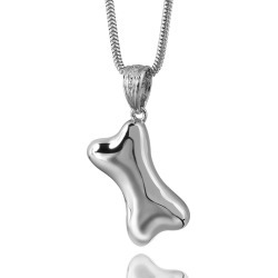 Dog Bone Cremation Pendant - Sterling Silver, Jewelry Gray