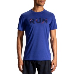 Men's Brooks Distance Graphic Tee - Color: Cobalt - Size: XL