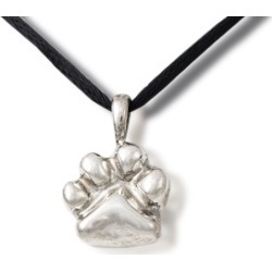Sterling Silver Paw Print Cremation Pendant, Jewelry Gray