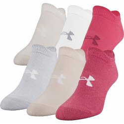 Under Armour Women's Essential 2.0 No Show Socks - 6 Pack Impulse Pink/Orange Dream/Impulse Pink M