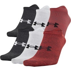 Under Armour Men's Essential Lite Socks (6 pack) Red/Halo Gray/Black One Size
