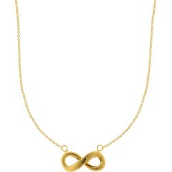 14k Yellow Gold Infinity Sign Pendant Necklace, 18"