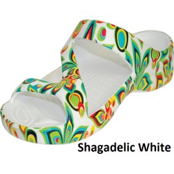 New Loudmouth Golf Dawgs Ladies Z Sandals Shagadelic White Size 6
