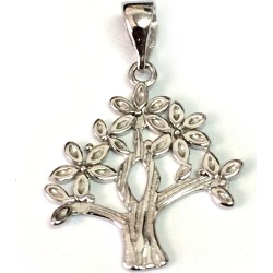Sterling Silver Rhodium Plated Tree Of Life Pendant