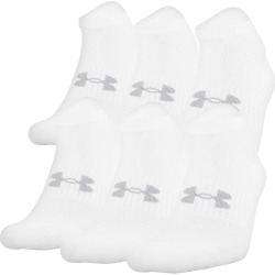 Under Armour Men's Training Cotton No Show Socks - 6 Pack White M