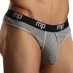 Male Power Heather Stripe Lo Rise Enhancer Grey Large