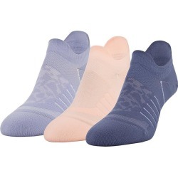 Under Armour Women's Breathe No Show Tab Socks (3 Pairs) Purple/Pink M