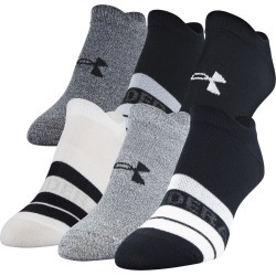 Under Armour Women's Essential 2.0 No Show Socks - 6 Pack Black/Jet Gray/White M