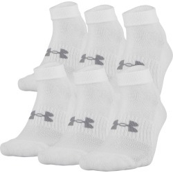 Under Armour Men's Training Cotton Low Cut Socks - 6 Pack White M