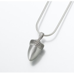 Silver Acorn Cremation Pendant, Jewelry Yellow