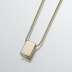 Gold Rectangle Slide Cremation Pendant, Jewelry Yellow