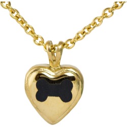 Dog Bone Heart Stainless Steel Cremation Pendant, Jewelry Gray