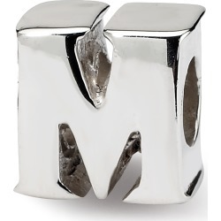 Sterling Silver Reflection Beads Letter M Bead
