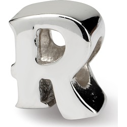 Sterling Silver Reflection Beads Letter R Bead
