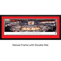 Cincinnati Bearcats Basketball - Double Mat - Deluxed Framed Panoramic Print