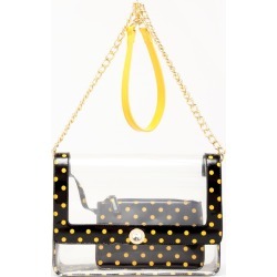 Clear Stadium Shoulder Bag Black & Yellow Gold Chrissy Medium by SCORE! The Official Game Day Bag