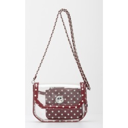 Clear Stadium Shoulder Bag Maroon & White Chrissy Small by SCORE! The Official Game Day Bag