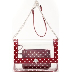 Clear Stadium Shoulder Bag Maroon & White Chrissy Medium by SCORE! The Official Game Day Bag