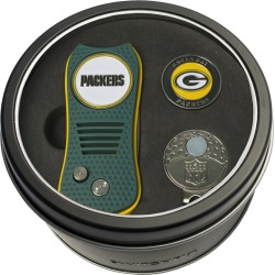 Tin Gift Set with Switchfix Divot Tool- Cap Clip and Golf Ball Marker Green Bay Packers