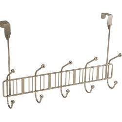 Over the Door 10 Hook Rack in Satin Nickel