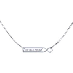 Personalized Sterling Silver Engravable Infinity Bar Necklace