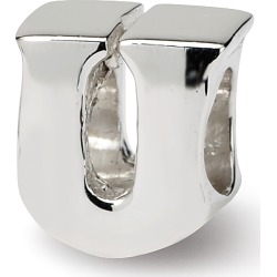 Sterling Silver Reflection Beads Letter U Bead