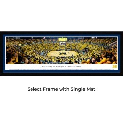 Michigan Wolverines Basketball - Single Mat- Select Framed Panoramic Print